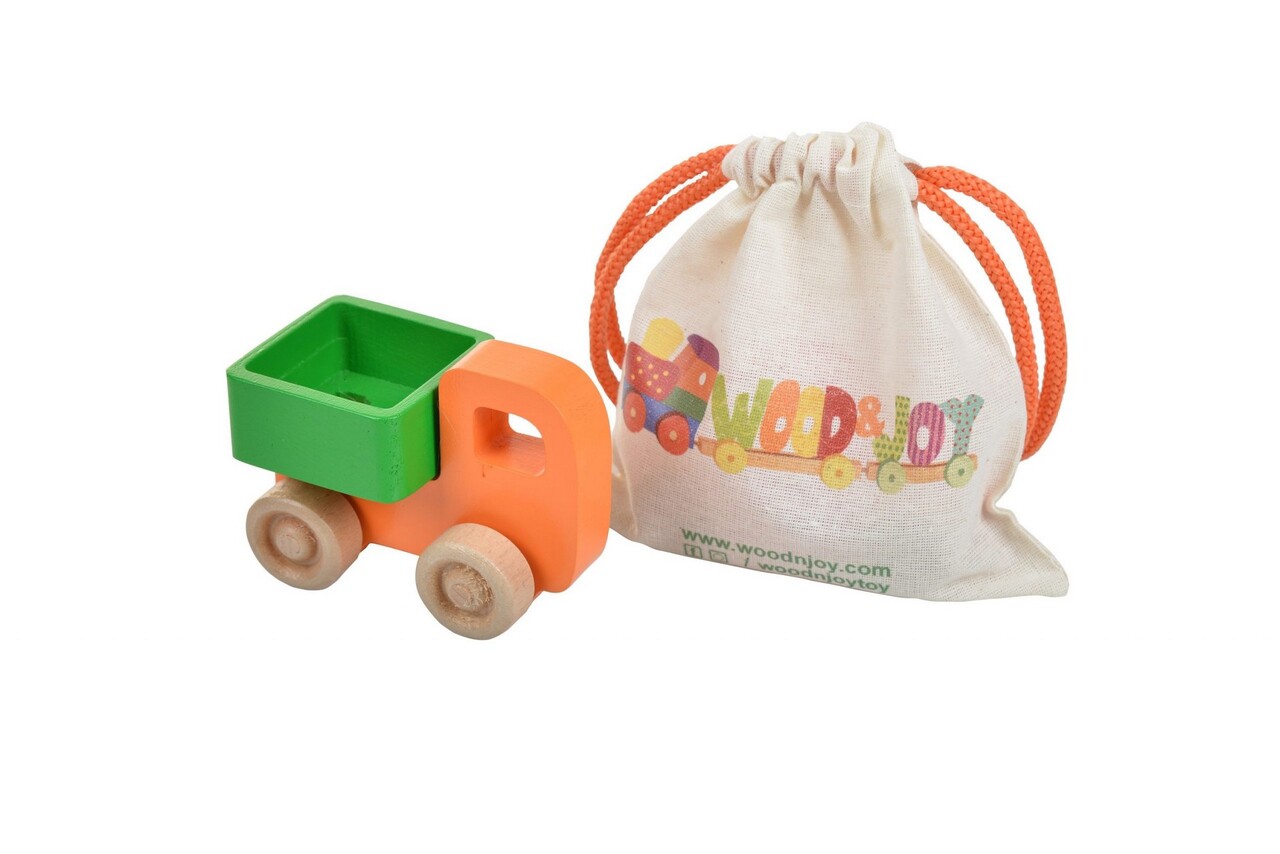 Jucarie pentru landou/carucior, Hanah Home, Mini Truck, 9x6.5x5 cm, Portocaliu - view 6
