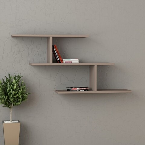 Raft pentru perete Misi, Decortie, 104x22x54 cm, cafeniu