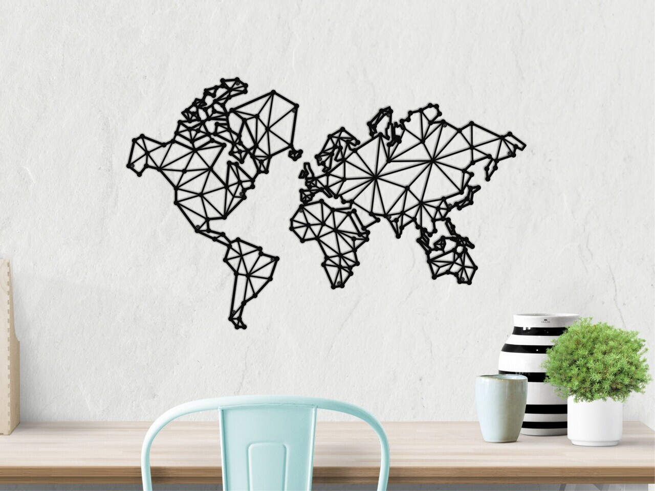 Decoratiune de perete, MAP-MET9006, Dimensiuni: 100 x 63 x 1,5 cm, Negru — imaginea 2