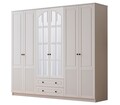 Dulap pentru haine, Rabi, Rb-115, 210x210x52 cm, Alb mat