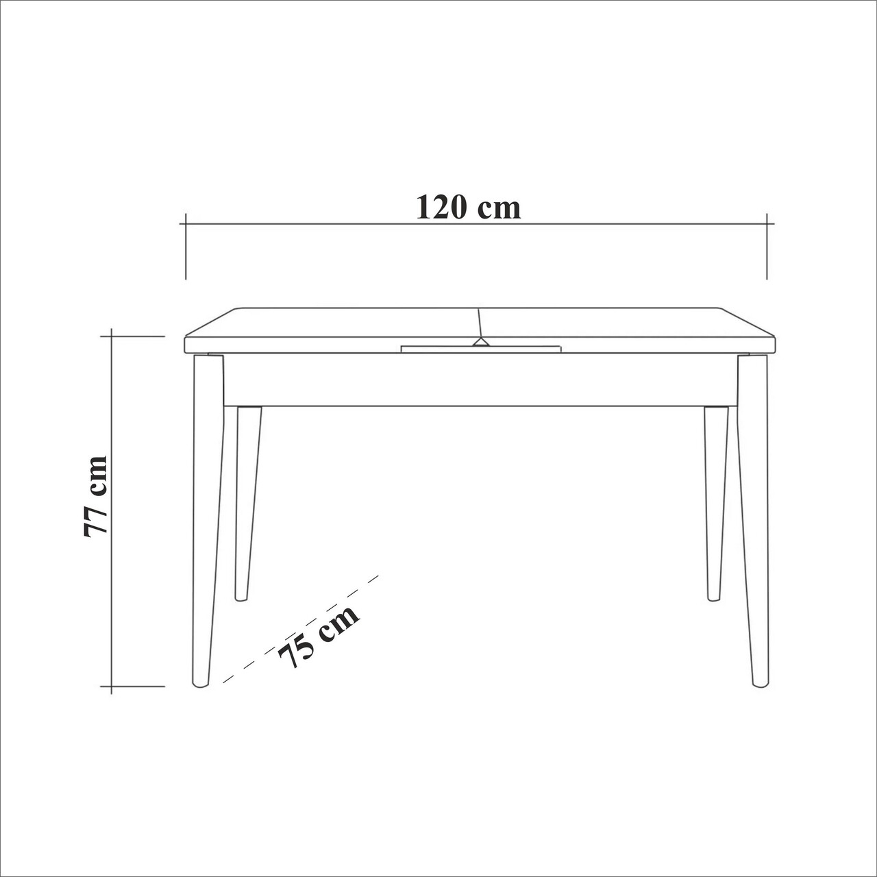 Masa, Hanah Home, Costa Masa Atlantic White, 120x77x75 cm, Pin Atlantic / Alb - imagine 4