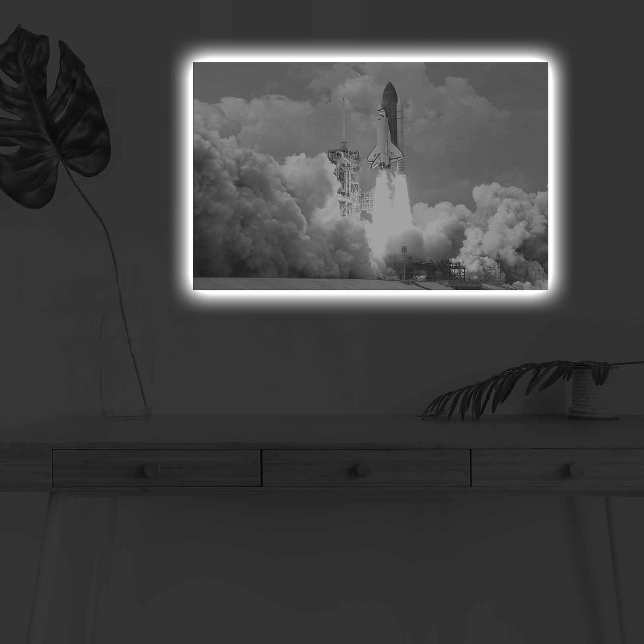 Tablou decorativ cu lumina LED, NASA-032, Dimensiune: 45 x 70 cm, Multicolor - view 3
