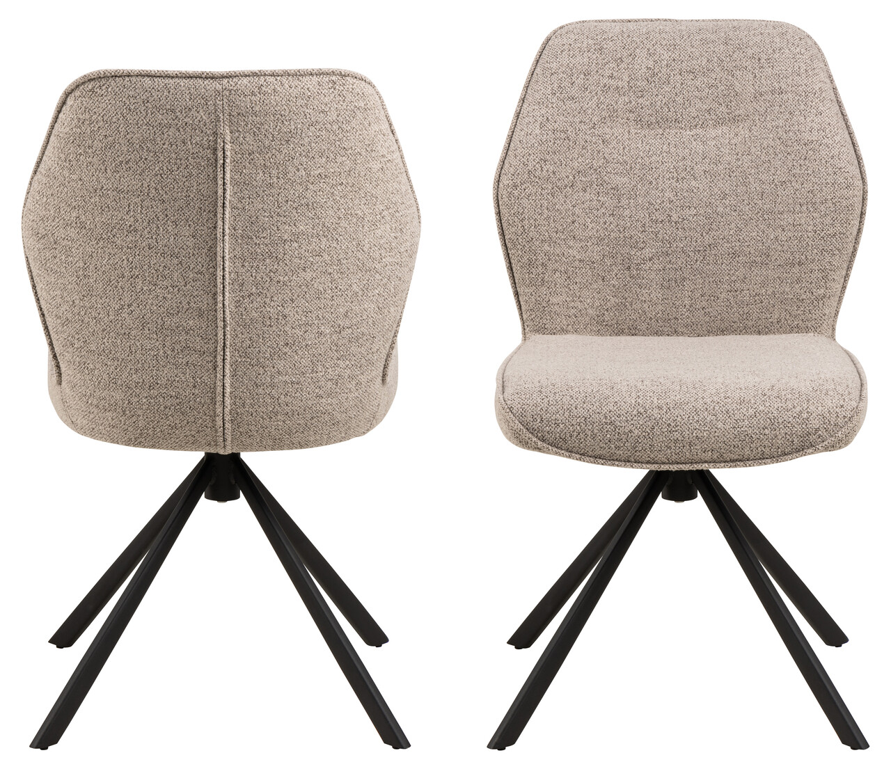 Scaun Aura, Actona, 51x61.5x88.5 cm, rotativ, tesatura Boucle/otel, bej - view 7