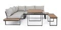 Set mobilier pentru gradina/terasa 5 piese Sven, Bizzotto, aluminiu/placaj/poliester, gri carbune