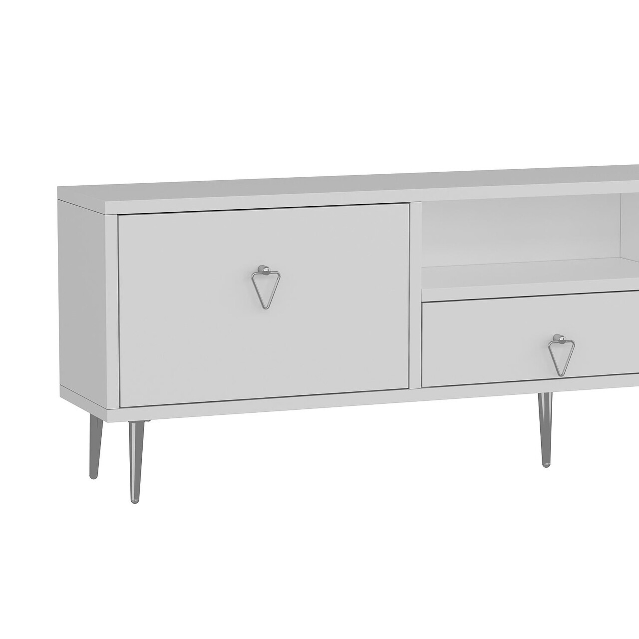 Comoda TV, Hanah Home, 1306-DROP-1, 140x45x30 cm, PAL , Alb / Argintiu - view 5