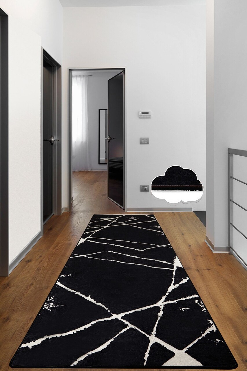 Covor, Broken, 80x140 cm, Alb/Negru