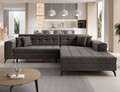 Coltar extensibil dreapta 4 locuri ELTAP, Sol-22, Solange, 292x196x84 cm, lemn/poliester, gri