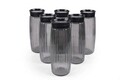 Set recipiente cu capac, QX, 430KSV3064, Sticla , 10x10x26 cm, 1.6 L, 6 piese, Antracit