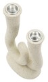 Suport lumanare Stons, Mauro Ferretti, 12x7x20 cm, polirasina, crem
