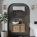 Set Dulap de Baie cu Chiuvetă și Oglindă (2 Piese), Hanah Home, 2552, MDF, Maro