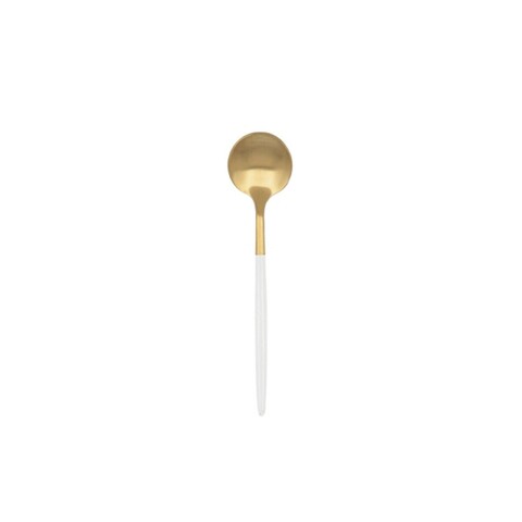Set 12 linguri pentru cafea, bidasoa, gio, 13.1 cm, metal/inox, auriu/alb