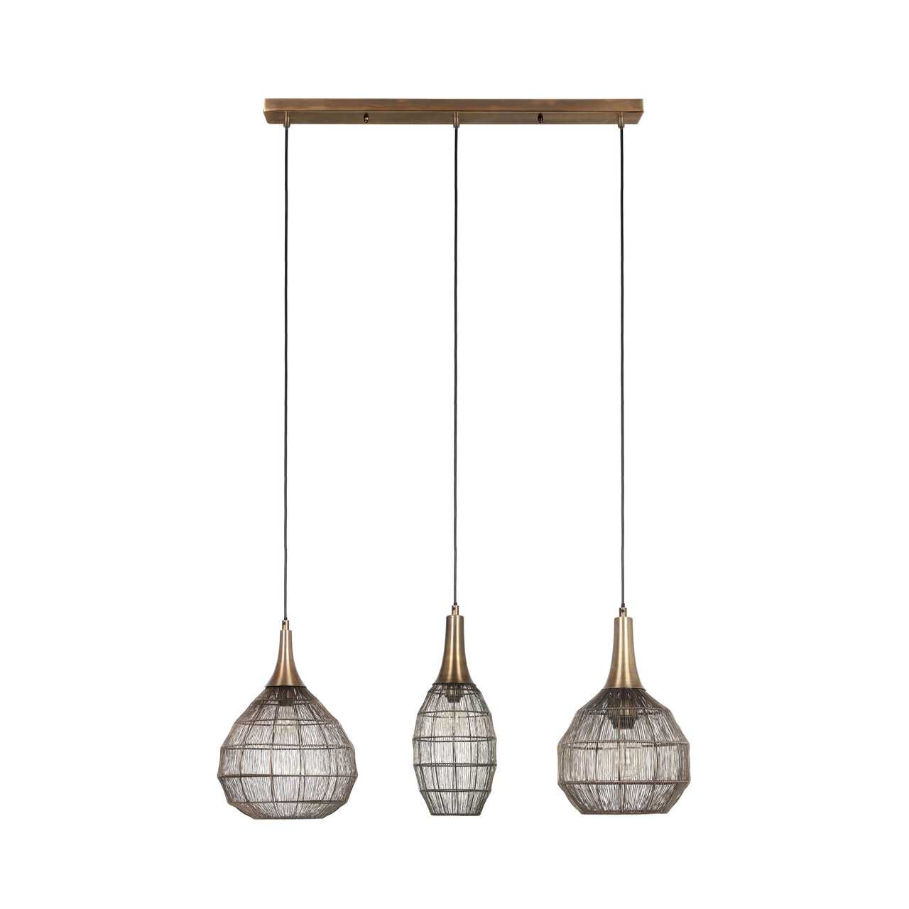 Lustra Soraya, TRIO, 80x26x150 cm, 10W, 3x E27, metal, bronz antic