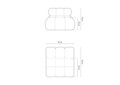 Modul pentru canapea, 1 loc, Bellis-51, Micadoni Home, 94x94x70 cm, catifea, galben