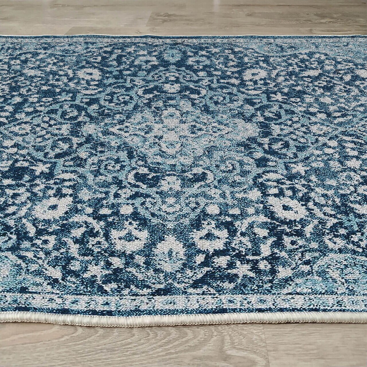 Covor, Woopamuk173, 140x220 cm, Bumbac/Poliester, Albastru - view 5