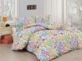 Lenjerie de pat pentru o persoana, 3 piese, 100% bumbac ranforce, Nazenin Home, Travel, multicolora