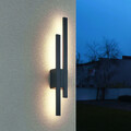 Aplica de perete pentru exterior Tawa, TRIO, 9.5x6.5x62 cm, 9W, 2x SMD, aluminiu, antracit