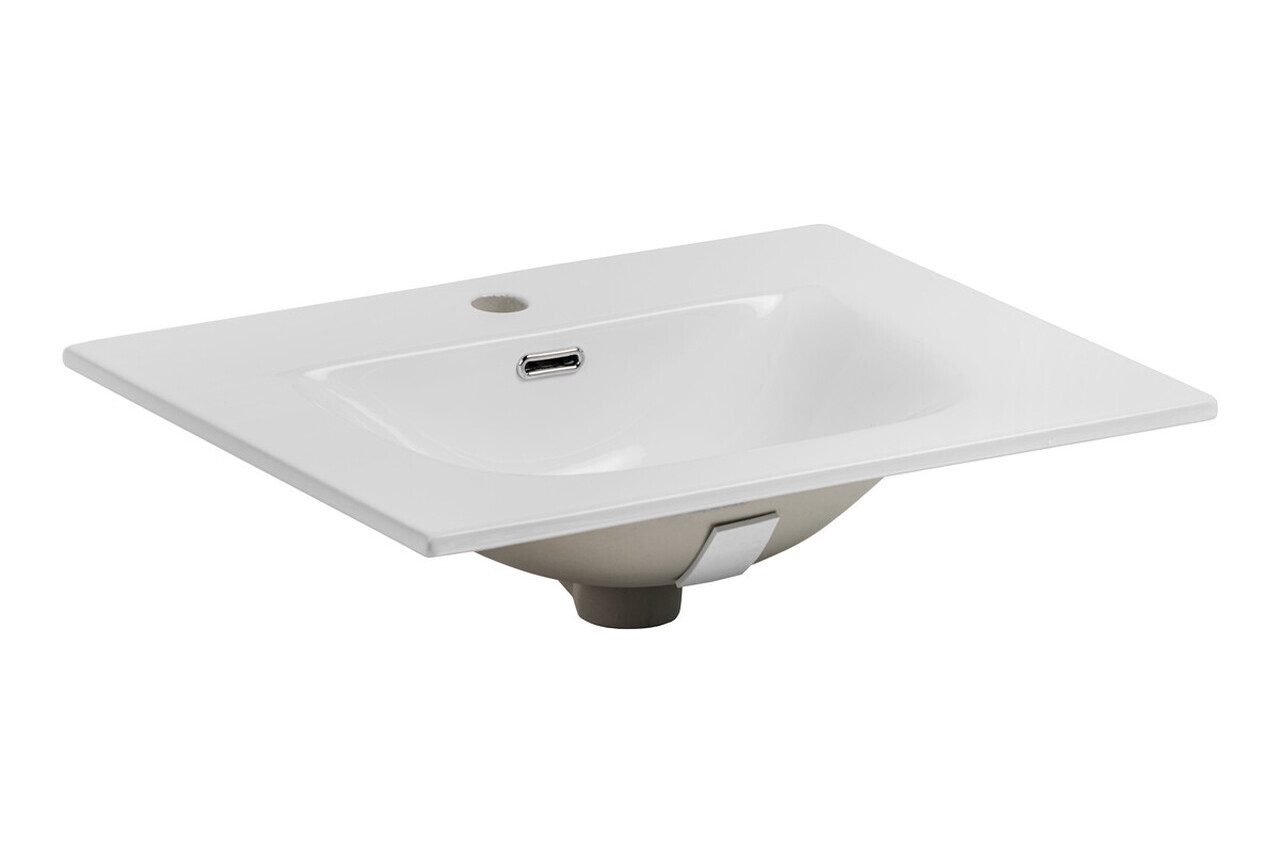 Set mobilier baie, masca cu lavoar si dulap inalt, 60 cm, Talia Casella, Comad, MDF/PAL laminat, stejar casella/negru mat — imaginea 6