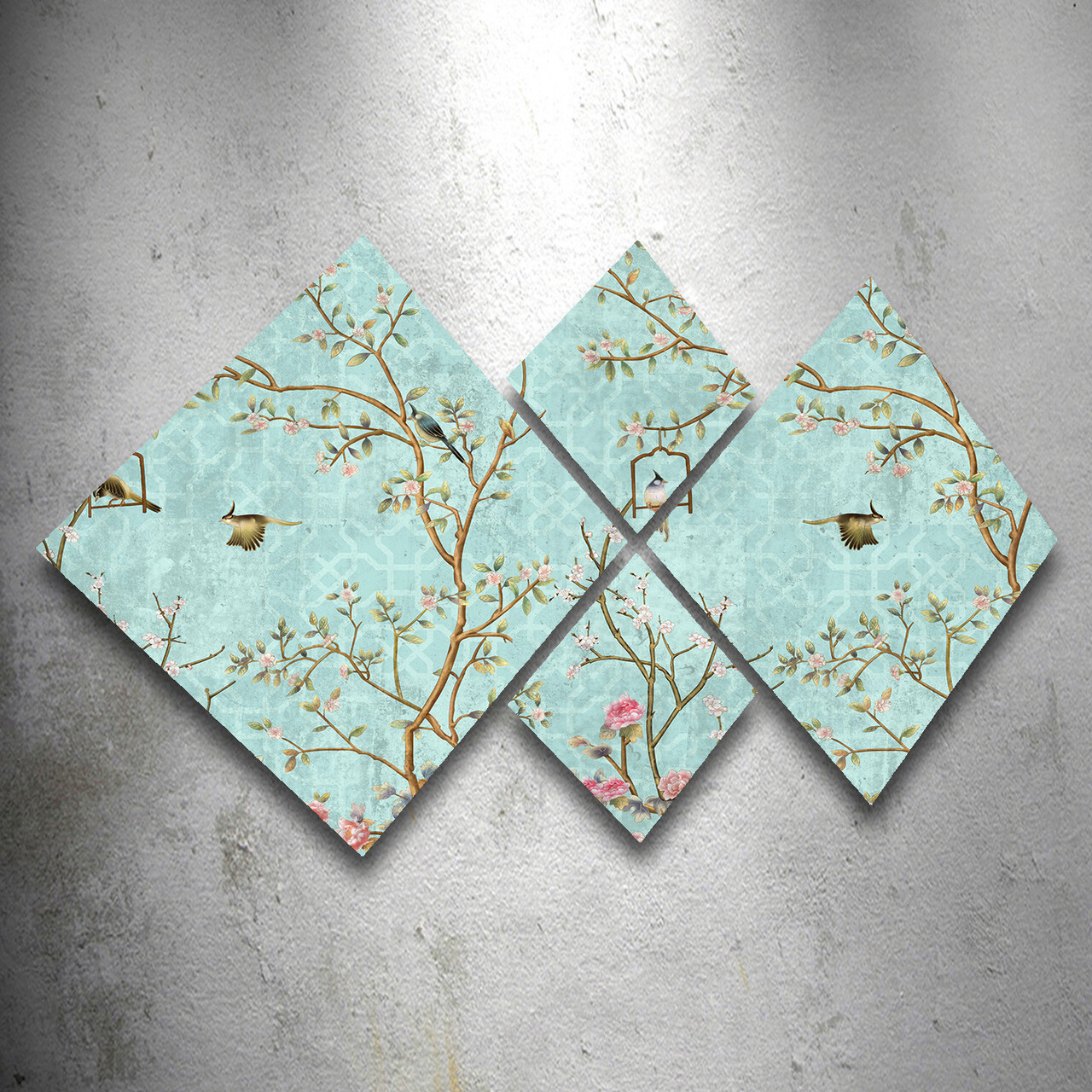 Set 4 tablouri decorative, 4MDF1177630450, MDF, Imprimat UV, Multicolor - 1 | YEO