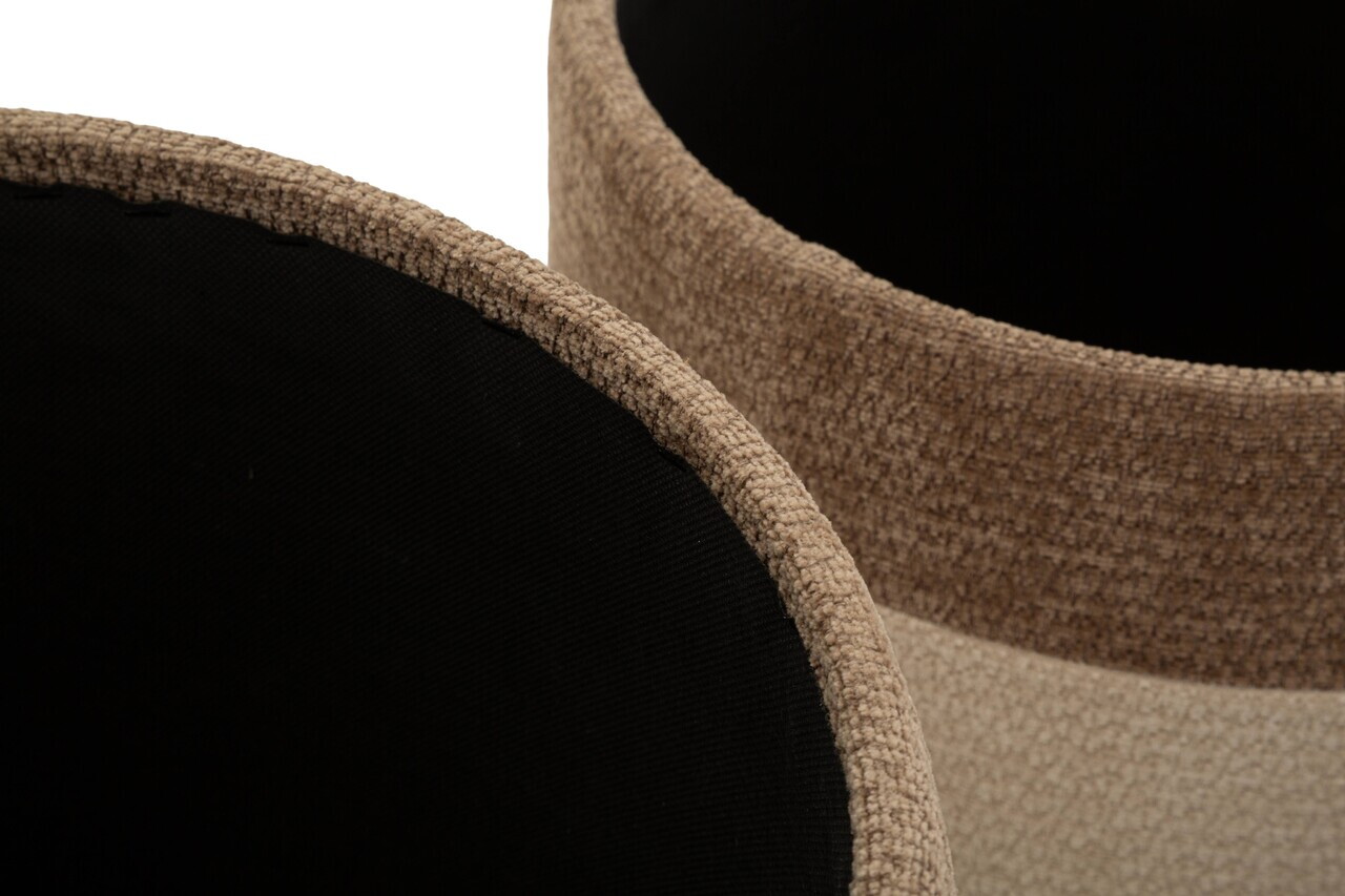 Set 3 taburete cu spatiu de depozitare, Mauro Ferretti, Nordic Style, 39x47 cm, poliester/MDF, maro — imaginea 2