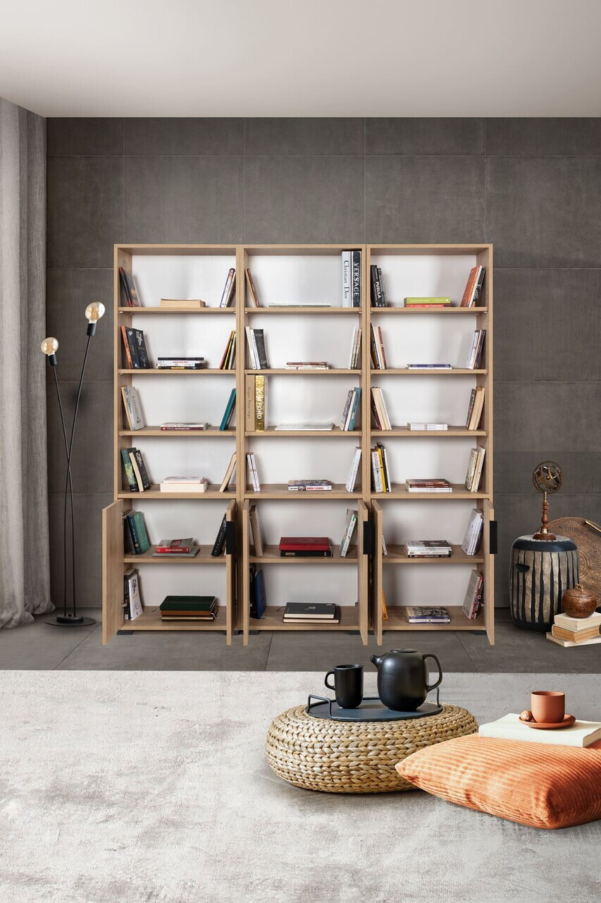 Corp biblioteca, Hanah Home, Evm 8302, 180x187x30 cm, PAL, Maro — imaginea 2