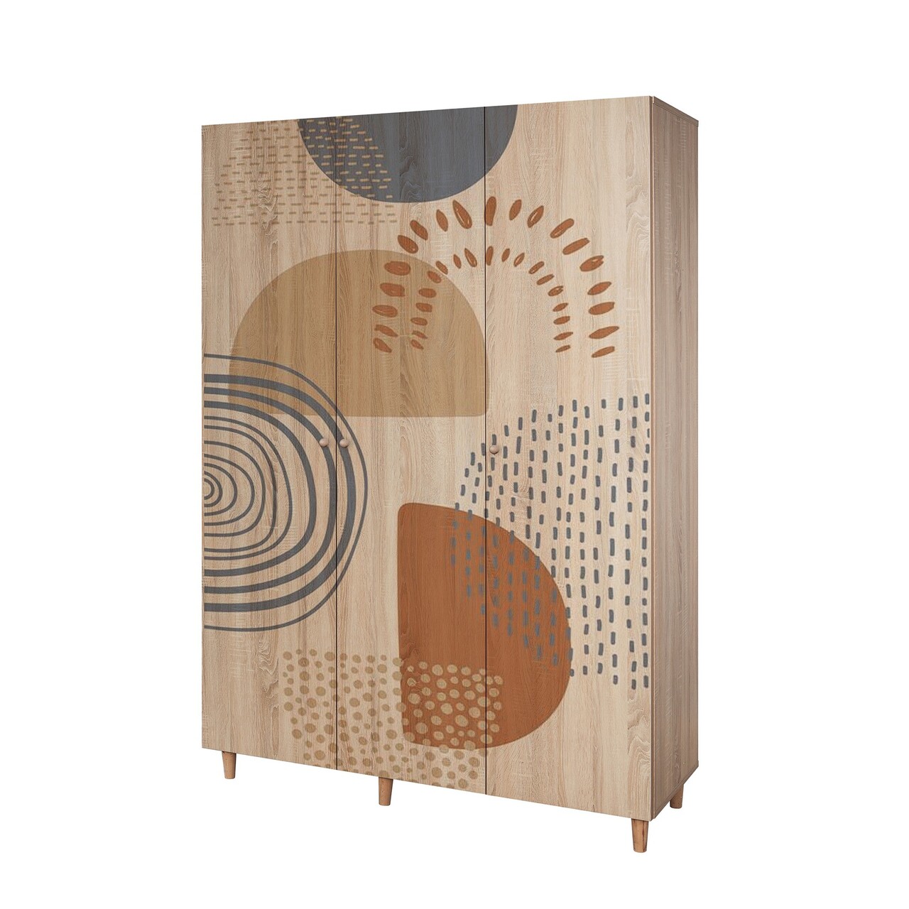 Dulap pentru haine, Vella, Lena 3 -975, 135x192x52 cm, PAL, Sonomo - 2 | YEO