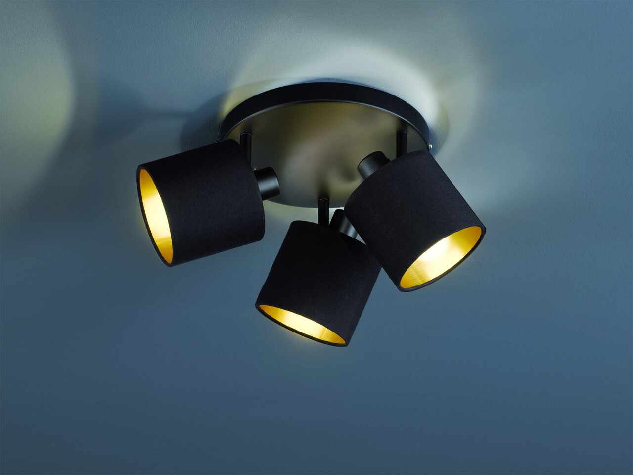 Plafoniera Tommy, RL, 25x19 cm, 28W, 3x E14, metal, negru mat