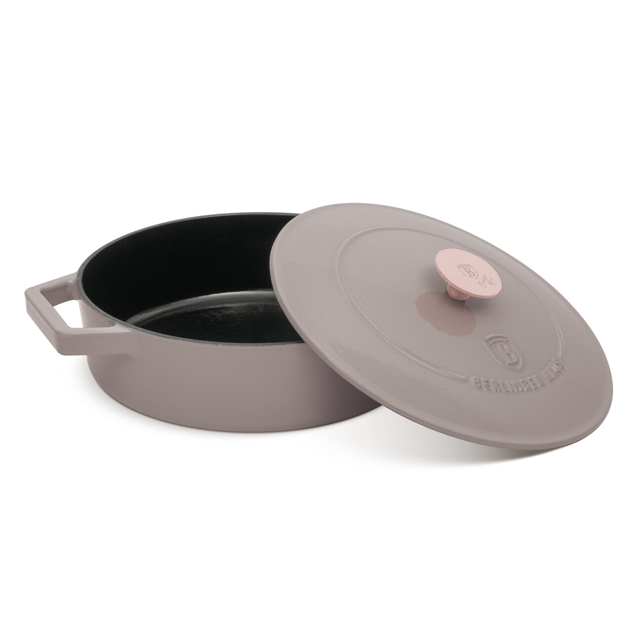 Oala cu capac Berlinger Haus, Taupe, 26 cm, 2.57 L, fonta, taupe - imagine 8