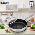 Tigaie adanca 4.2 L, Titanium3, Cooking by Heinner, 28x7.5 cm, inox/sticla, argintiu