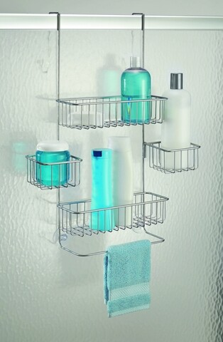Organizator suspendat pentru cabina de dus metalo, idesign, 27x21x58 cm, otel