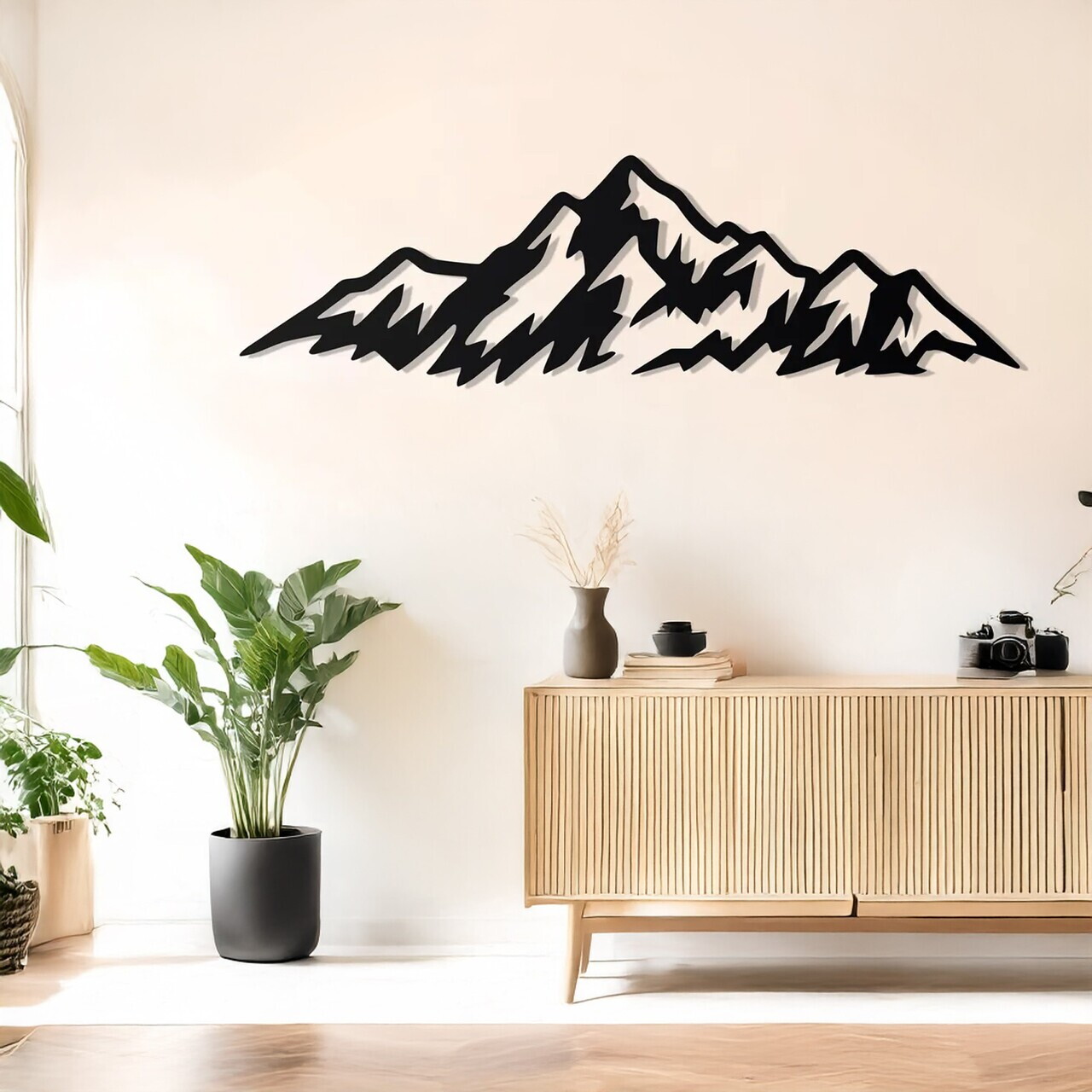 Decoratiune de perete, DCV-1063-MT, 70 x 20 cm, Negru — imaginea 3