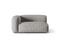Modul stanga pentru canapea, 1 loc, Martina-169, Micadoni Home, 160x106x75 cm, tesatura structurata catifelata, gri deschis