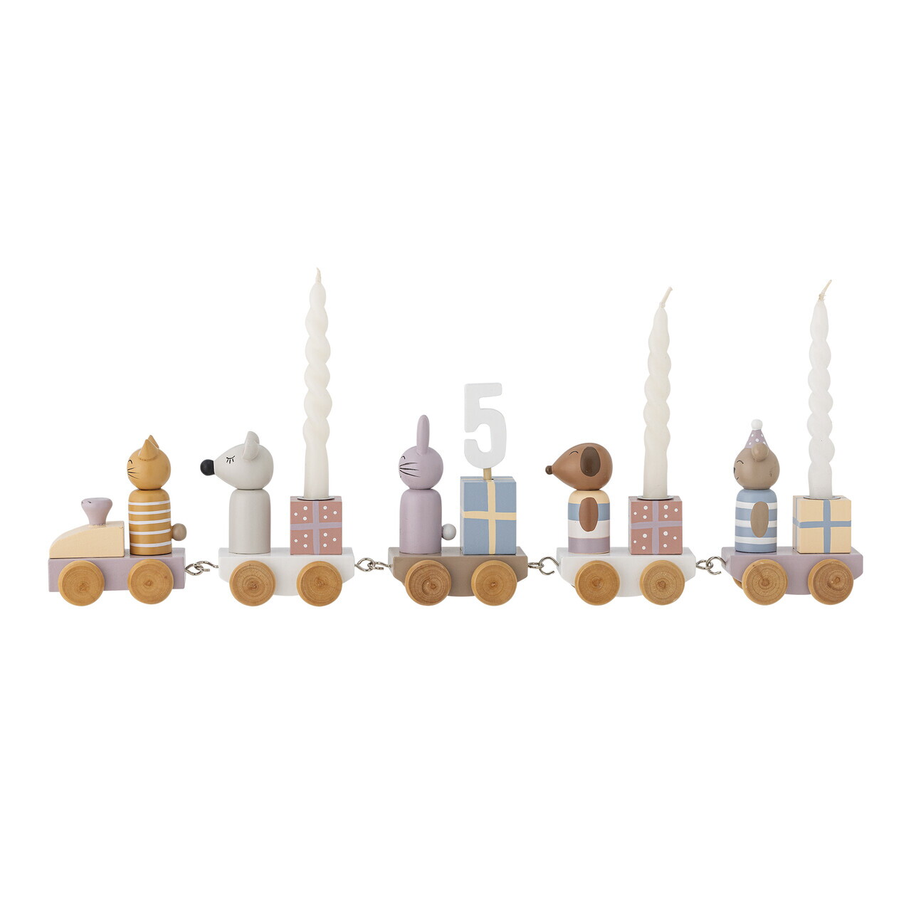 Jucarie aniversara, Bloomingville, Junaid Birthday v1, 38x5x11 cm, FSC 100%, MDF/lemn de fag, multicolor - imagine 2