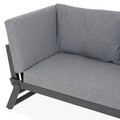 Pat de zi gradina/terasa, Haga, L.123 l.74 H.29.5/73, aluminiu, antracit/gri