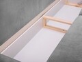 Canapea extensibila, Pivoine, Mazzini Sofas, 3 locuri, cu lada de depozitare, 245x95x98 cm, catifea, gri deschis