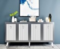 Consola, Olivia, Bare, 150x40x80 cm, PAL , Alb / Argintiu