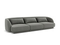 Canapea 3 locuri, Tulum, Cosmopolitan Design, 255x90x70 cm, catifea, gri deschis