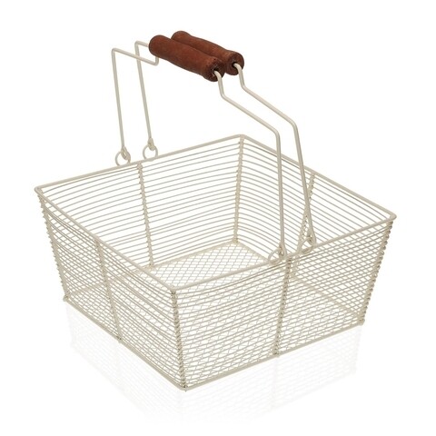 Cos pentru fructe versa, 22.5 x 22.5 x 10 cm, otel/lemn