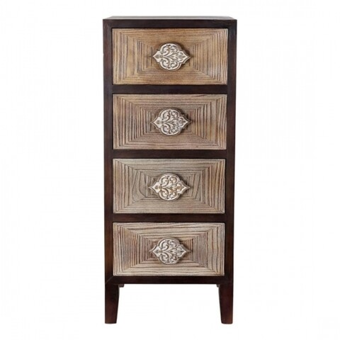 Comoda inalta, dkd home décor, 45 x 40 x 110 cm, lemn de brad/mf, maro