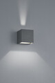 Aplica de perete pentru exterior Adaja, TRIO, 8x8x8 cm, 3W, 2x SMD, aluminiu turnat, antracit