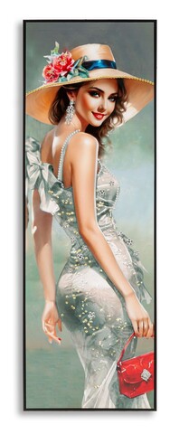 Tablou decorativ Elegant -H, Mauro Ferretti, 52x152 cm, lemn de pin/canvas pictat si lacuit, multicolor
