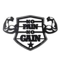 Decoratiune de perete, No Pain No Gain, Metal, Dimensiune: 33 x 50 cm, Negru