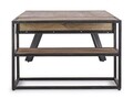 Masuta de cafea cu 2 sertare Manchester, Bizzotto, 118x70x45 cm, lemn de mango/otel