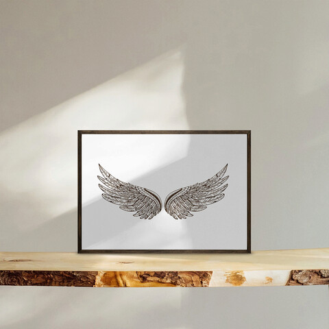 Tablou decorativ, td123, lemn, desenat manual, natural