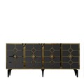 Consola, Olivia, Cagla, 150x40x79 cm, PAL , Antracit / Aur