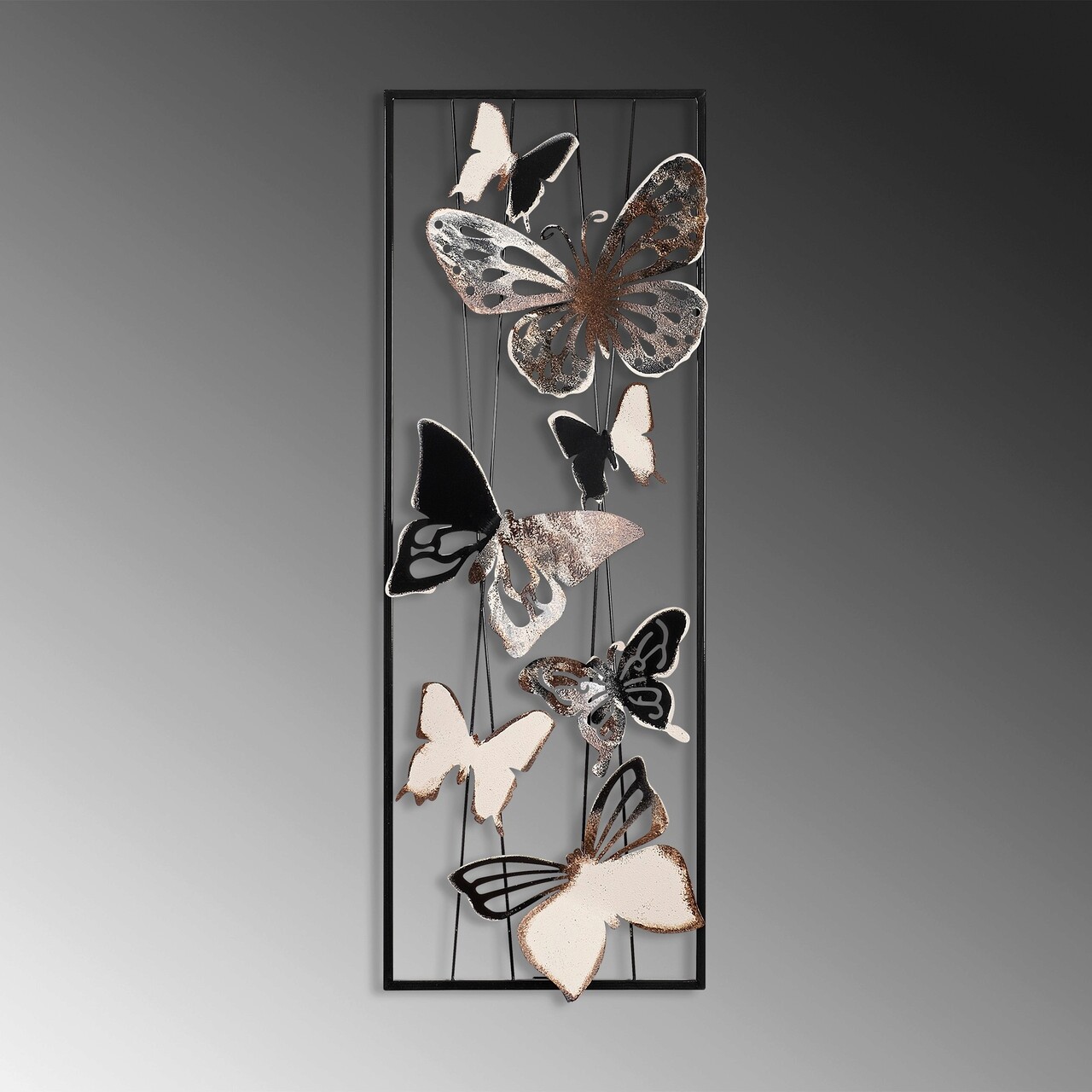 Decoratiune de perete, Kelebek, Dimensiune: 32 x 90 x 5 cm, Multicolor - imagine 6