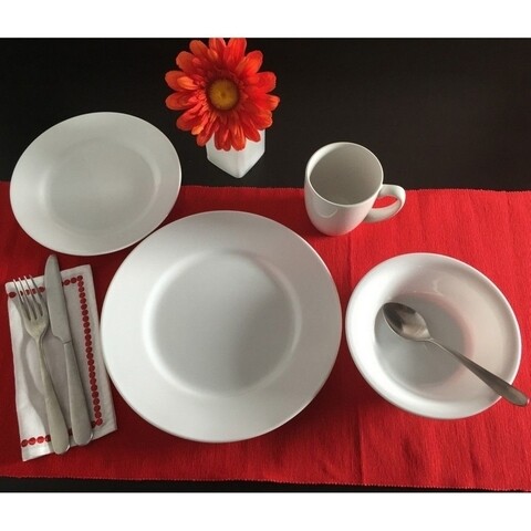 Serviciu de masa 16 piese, Corelle, Dazzling White, sticla Vitrelle/portelan, alb
