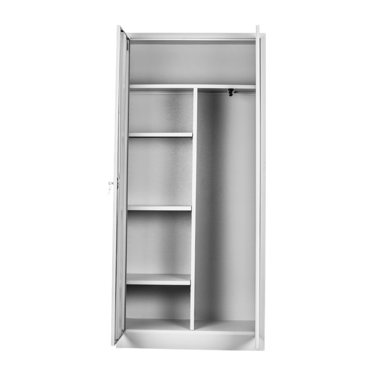 Dulap de depozitare cu incuietoare, Shelvoria, Js1008Kı, 92x198x40 cm, Otel, Gri/Roșu