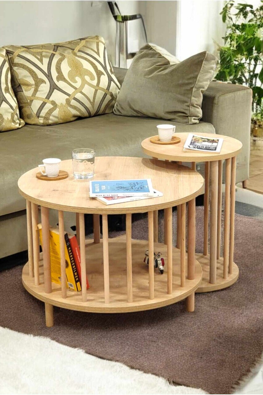Set masute de cafea, Hanah Home, Peka-Set108, PAL, Maro — imaginea 3
