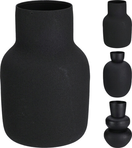 Vaza decorativa Shape v3, 11x11x17 cm, fier, negru
