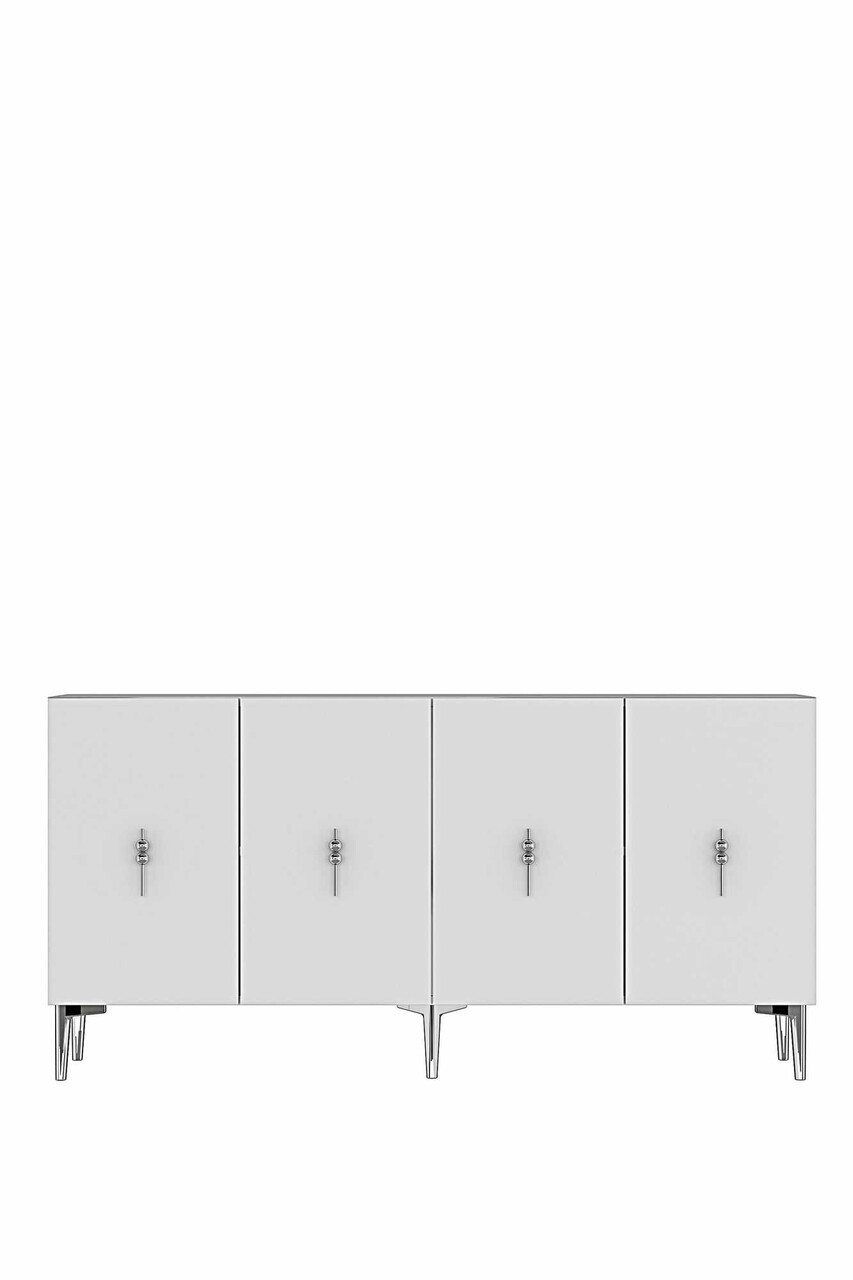 Consola, Hanah Home, Ayshe 150, 150x75x32 cm, Alb / Argintiu — imaginea 4